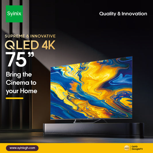 SYINIX 75'' FRAMELESS  QLED  4K GOOGLE TV