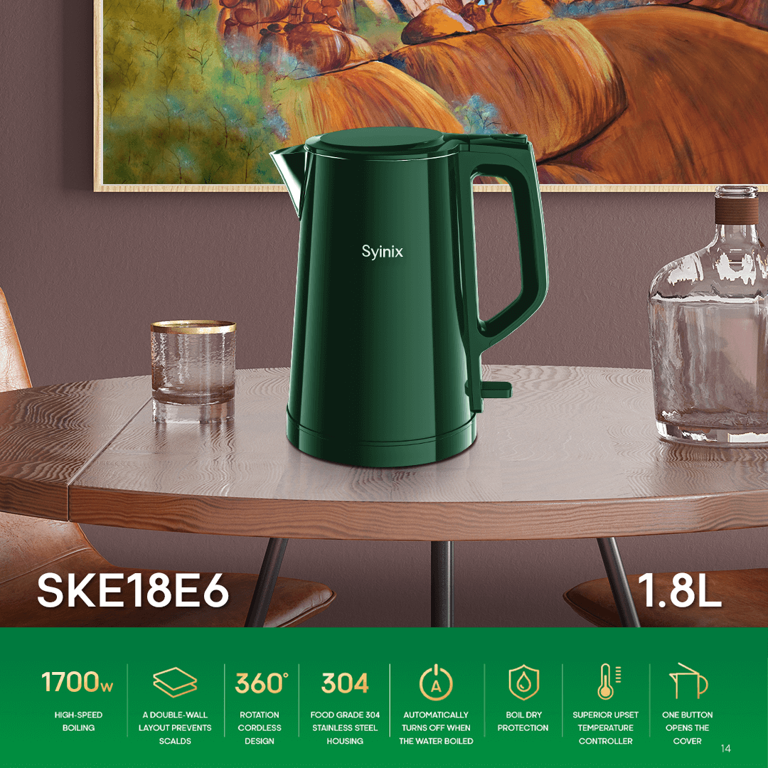 SYINIX 1.8L DOUBLE HOUSING KETTLE